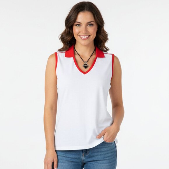 Nwt $48 IZOD White/Red Active-Wear Top Sweater XL - Picture 3 of 7